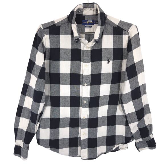 Ralph Lauren Other - Ralph Lauren Flannel Shirt Boys L Black Buffalo Plaid Classic Fit Button Down